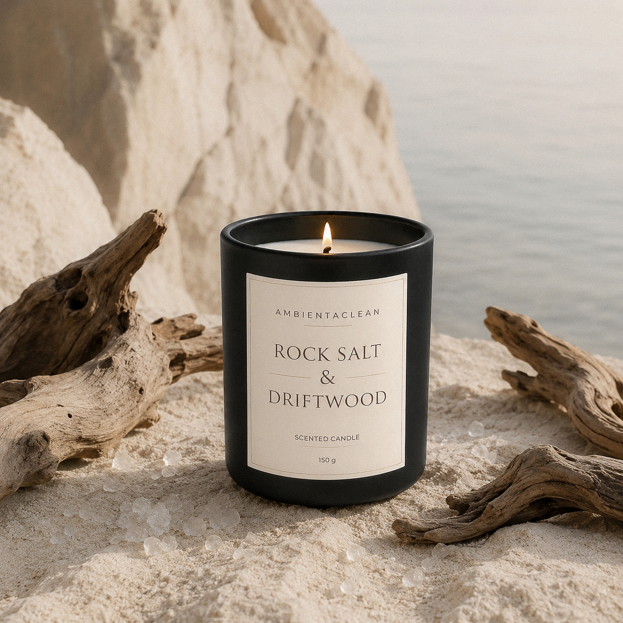 Vela aromática de soja Rock Salt & Driftwood - 150 g